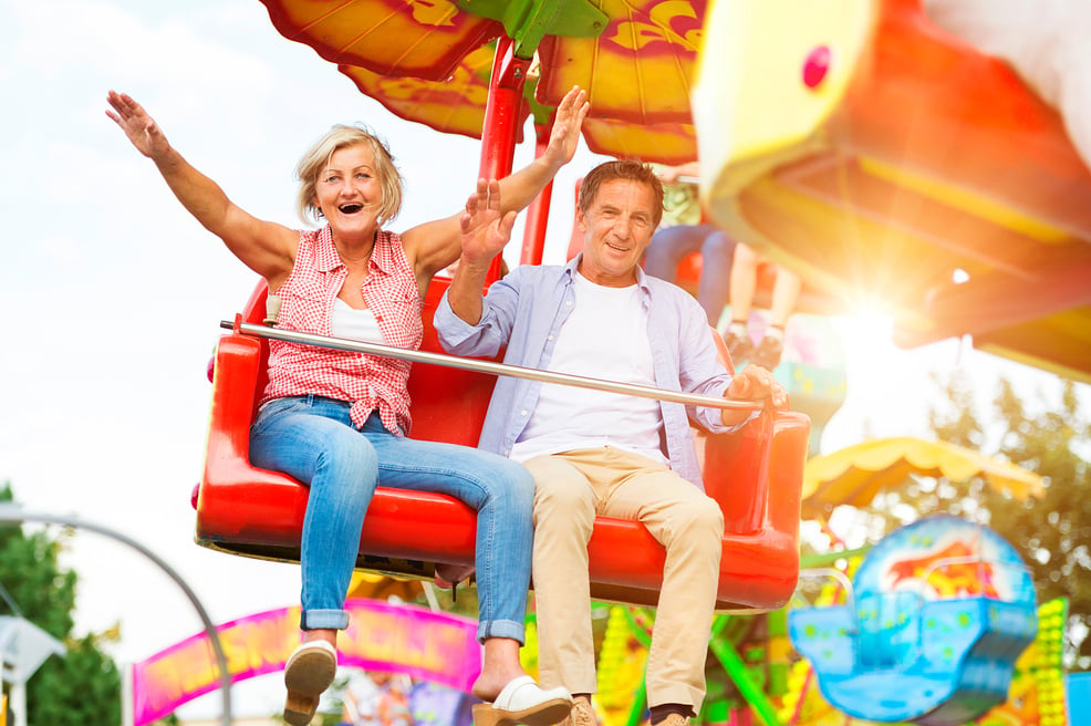 Senior Couple in Amusement Park